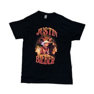 Justin Bieber collage Black Graphic T-Shirt